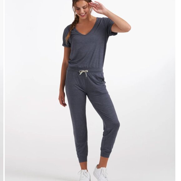 Vuori All Day Jumpsuit Azure Heather M - Picture 4 of 9